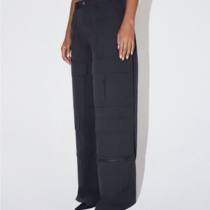 KHY Women's Black Cargo Wide Leg Pants